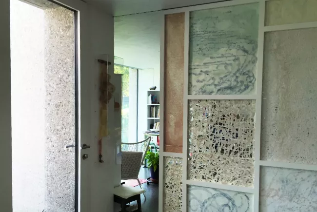 Vue intérieure de l'atelier de Viviane Fontaine